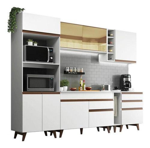 Cozinha Completa Madesa Reims 270001 Armário Balcão - Branco