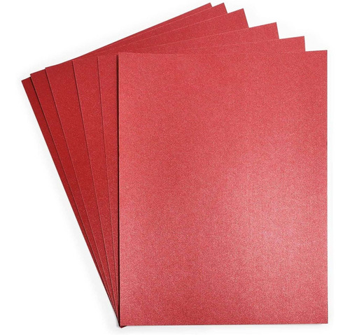 Papel Rojo Shimmer Para Manualidad 8.5 X 11 In 50 Unidad