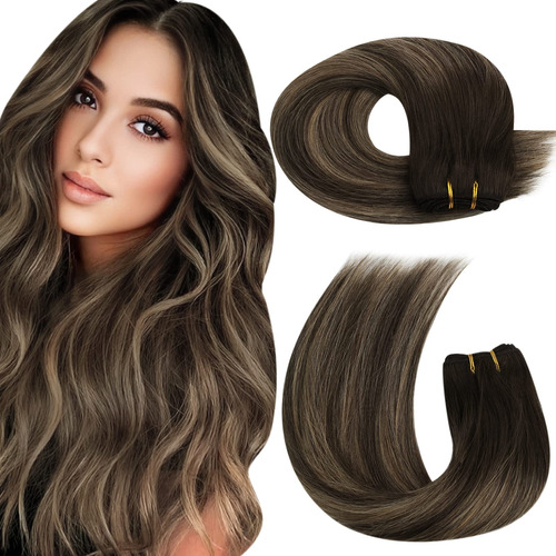 Moresoo Extensiones De Cabello Humano Lacio Con Trama Cosida