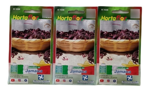 3 Sobres De Semilla De Jamaica