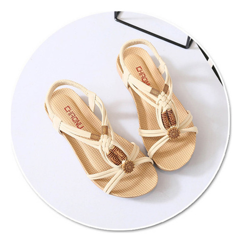 Sandalias Bohemio Planas Elegantes Y Casuales Con Forma De B