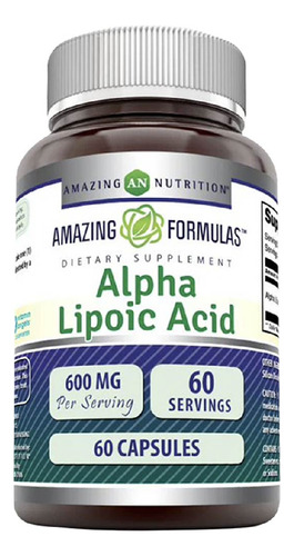 Amazing Nutrition Alpha Lipoic Acid 600 Mg 60 Cápsulas Sabor Sin Sabor