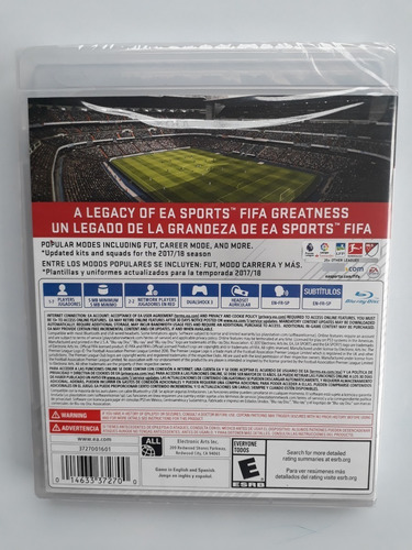Imagen 2 de 5 de Fifa 18 Juego Ps3 Nuevo Y Sellado En Español