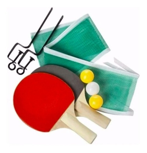 Set De Ping Pong 2 Paletas + 3 Pelotitas + Red Y 2 Soportes