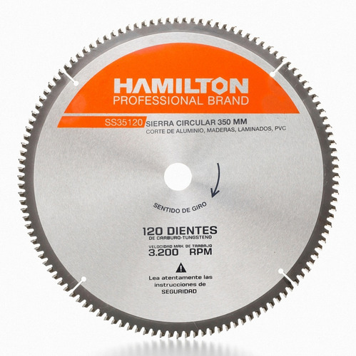 Disco Ingletadora Aluminio 350 Mm 120 Dientes Hamilton