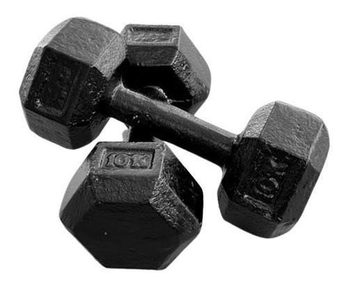 Mancuernas Fundicion Hexagonal 15 Kg Pesas Gym Manubrio 