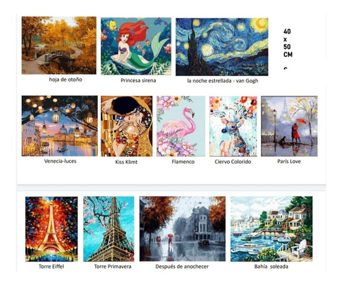 Imagen 6 de 9 de Paint By Number Kit Completo Pintura Al Oleo Unicornio