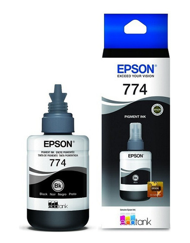 Botella De Tinta Negra Epson T774 Original