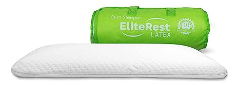 Elite Rest Slim Sleeper  Almohada Fina De Látex, Una Alm