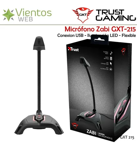 Microfono Gamer Trust Gxt 215 Zabi Usb Led Flex Pc Ps4 Ps5