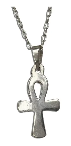 Collar De Plata Cruz Ankh O Clave De La Vida