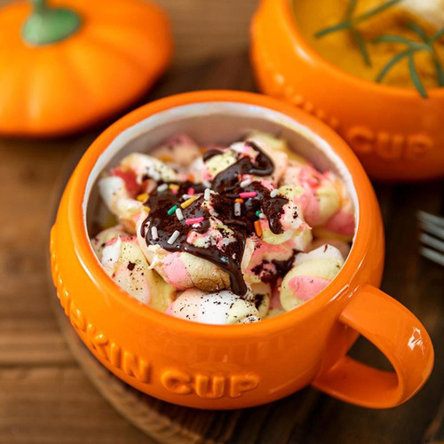 Taza De Desayuno De Café De Calabaza De Cerámica De 2 Uds