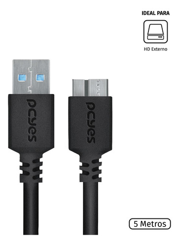 Cabo Para Hd Externo Usb A 3.0 Macho Para Micro Usb B 3.0 (