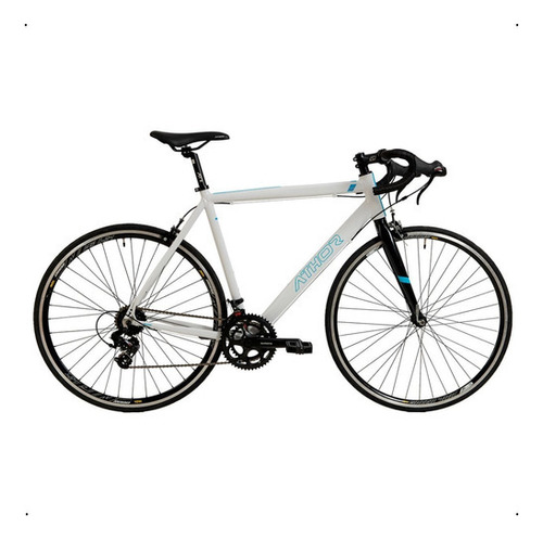 Bicicleta Speed Athor V-one Alumínio Aro 700 Shimano 14v Cor Branco/Azul Tamanho do quadro L 56 (179~186 CM)