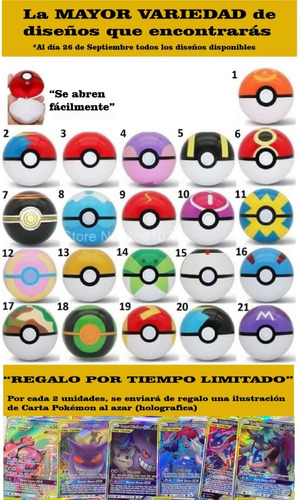 2 Pokeballs Al Azar + 6 Pokémon Al Azar De Regalo
