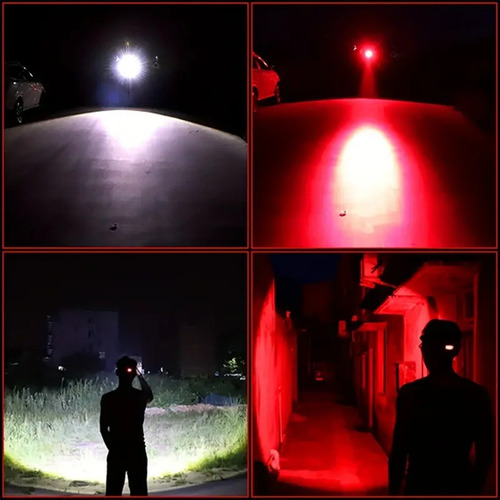 Focos De Caza Linterna Minera Recargable Luz Roja Led 200w