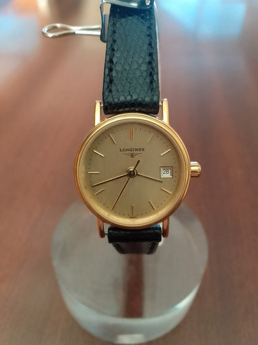 Reloj De Mujer De Vestir Longines - Présence Negro Dorado Champagne (Usado)