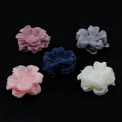 2 X 50pcs 5 Colors Decorative Chiffon Flowers Petals For