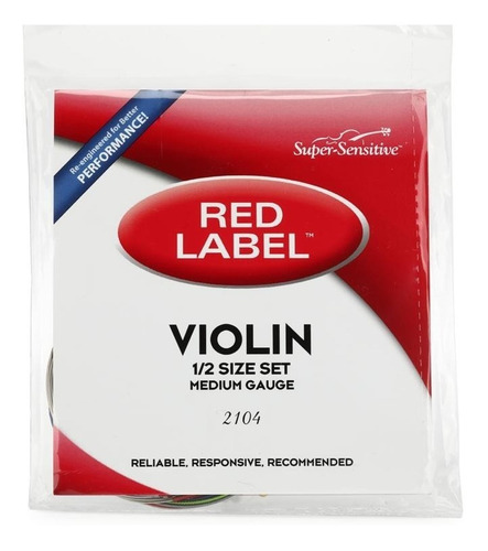 Juego De Cuerdas P/violin 1/2 2104 Red Label Super Sensitive