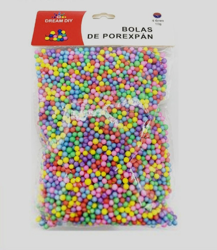 Bolas De Poliestireno Color Multicolor De 4-6mm 10g