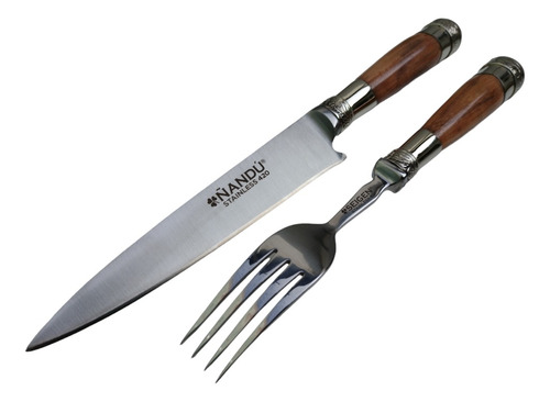 Juego De Picnic Cuchillo Y Tenedor Artesanal Ideal Asado