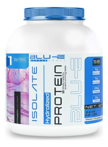 Proteína Whey Hidrolizada Isolate Blu-e 2.2kg Varios Sabores Fresa