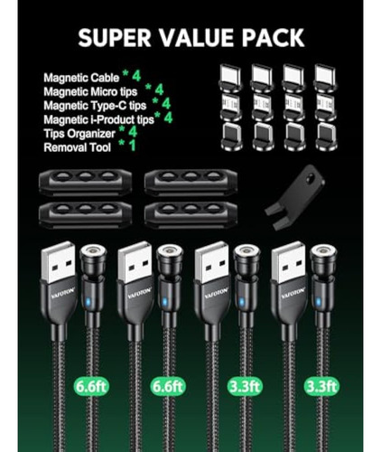 Vafoton Cable De Carga Usb C A Usb C De 60 W, 3
