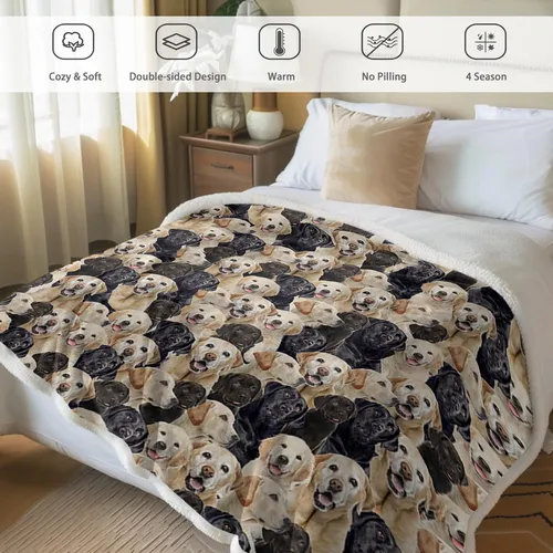 Manta De Forro Polar Mullido Para Cachorros Labrador Retriev