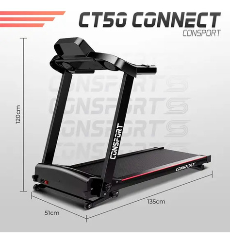 Esteira Consport Ct50 Elétrica Ergométrica De Corrida Resideal Cor Preto 127/220v