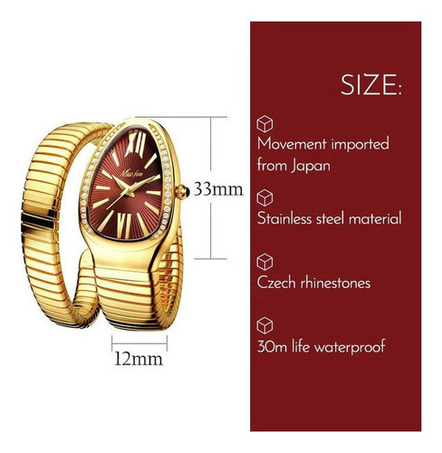 Relojes De Lujo Con Diamantes En Forma De Serpiente Missfox