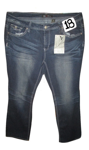 Pantalon Jeans Azul Mezclilla Talla 18w ( 36/38) Love Nation