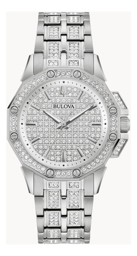 Reloj Bulova Octava 96l305 Cristales Original Time Square Color de la correa Plateado Color del bisel Plateado Color del fondo Plateado