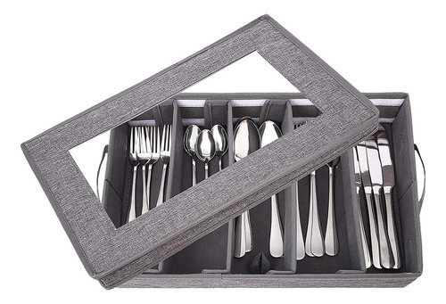Caja De Almacenamiento De Cubiertos De 5 Compartimentos Con