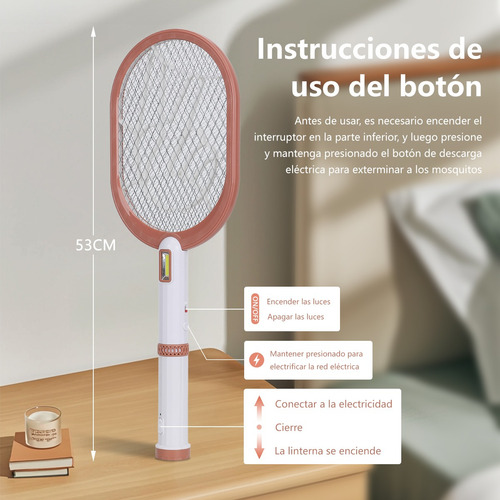 Raqueta Eléctrica Matamoscas Y Mosquitos Matamoscas Mv15-b Auzl