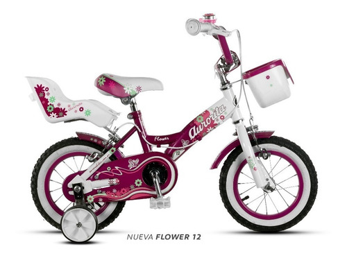 Bicicleta Infantil Aurorita Rodado 12 Flower Niña + Timbre