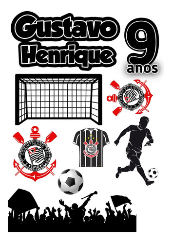 Topo De Bolo Corinthians Topper De Bolo