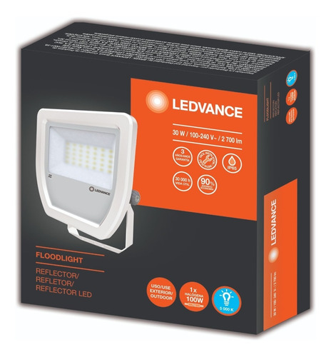 Paquete 8 Reflectores Led 30w Blanco Ledvance Luz Cálida