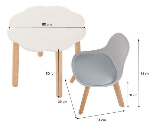 Set Moderno De Mesa Nube Silla Para Niños - Colores - Duduk
