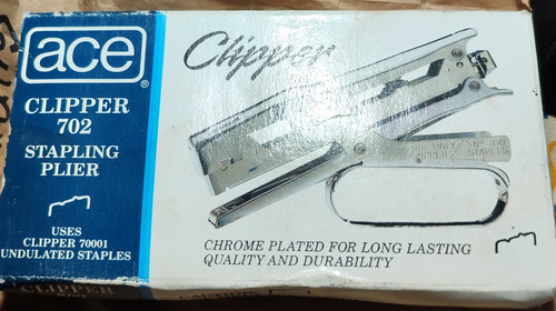 Engrapadora Ace Clipper 702 Original Made In Usa Cromada. 