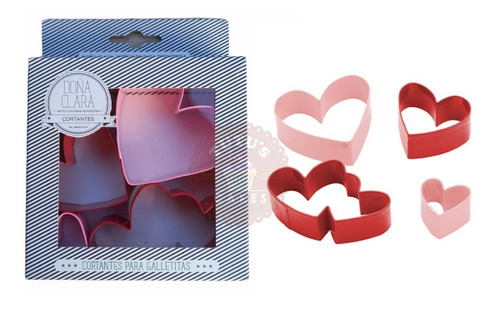 Set De Cortantes Corazon Galletas Cookies Fondant