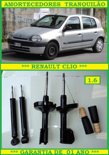Kit 4 Amortecedores + 2 Kits Batentes Renault Clio 1.6