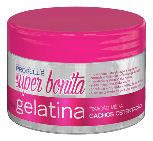 Probelle Gelatina Fixadora Cachos Ostentação 300g