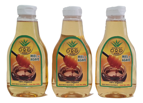 1,080 Kg (paq 3 Bot De 360gr ) Miel De Agave Origen Orgánico