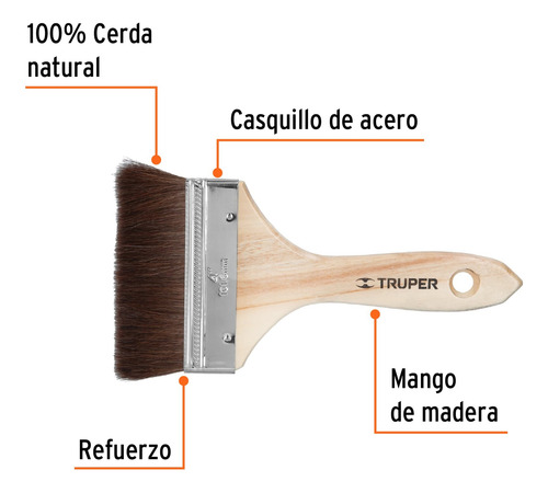Brocha Pelo De Camello De 4 Con Mango De Madera, Truper