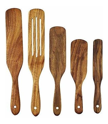 Juego De 5 Uds De Spurtle De Madera, Tornero De Madera,...