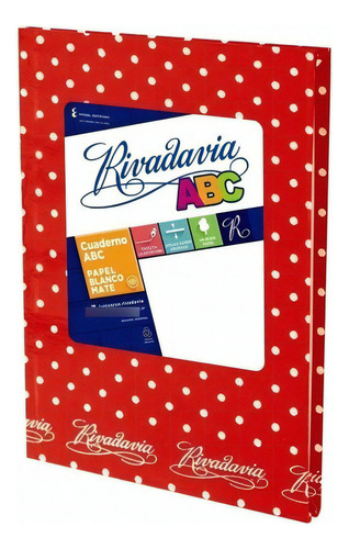 Cuaderno Rivadavia Abc Rayado Td Lunares 19x23 50h 5100 Color Rojo c/lun
