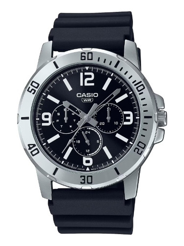 Reloj Hombre Casio Mtp-vd300 - Diámetro. 45mm - Color De La Malla Negro Color Del Fondo Negro