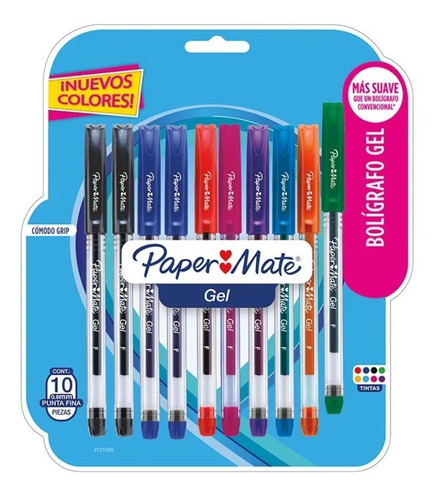 Bolígrafos De Gel Paper Mate 10 Piezas