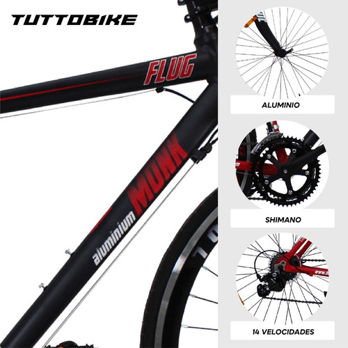 Bicicleta Monk Flug De Ruta R 700 Shimano 14 Vel Hot Sale Color Rojo