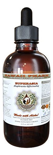 Euphrasia De Hawaiipharm, Extracto Líquido Natural Sin Alcohol Para Mascotas, Suplemento Herbal Para Animales 2 Oz